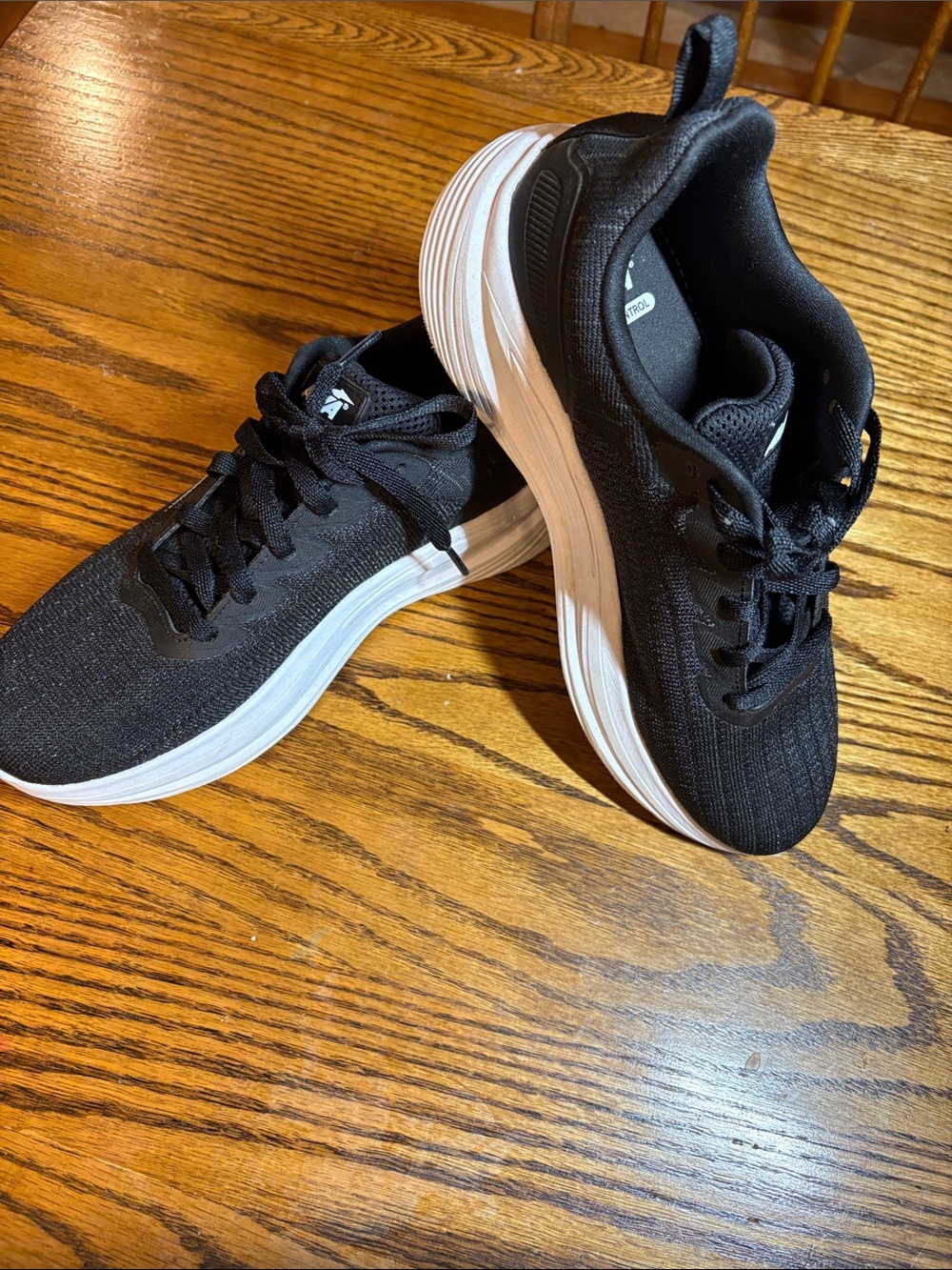 Avia Black Athletic Running Sneakers with White Soles